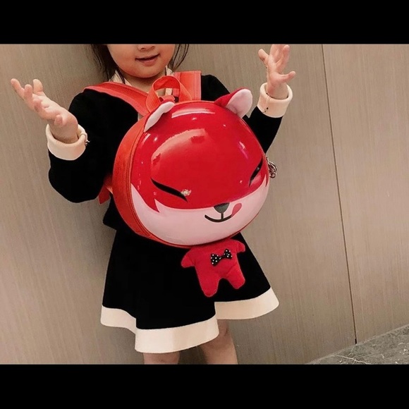 NWT BACKPACK CHILDREN SCHOOL BAG UNISEX FOX BABY RED. 9’x3’x10’in. - Picture 6 of 17